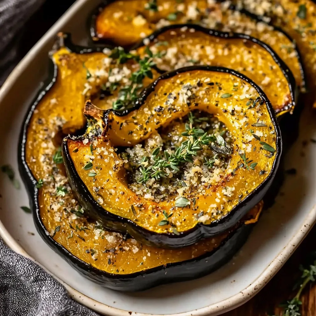 Baked Acorn Squash with Savory Herb Butter