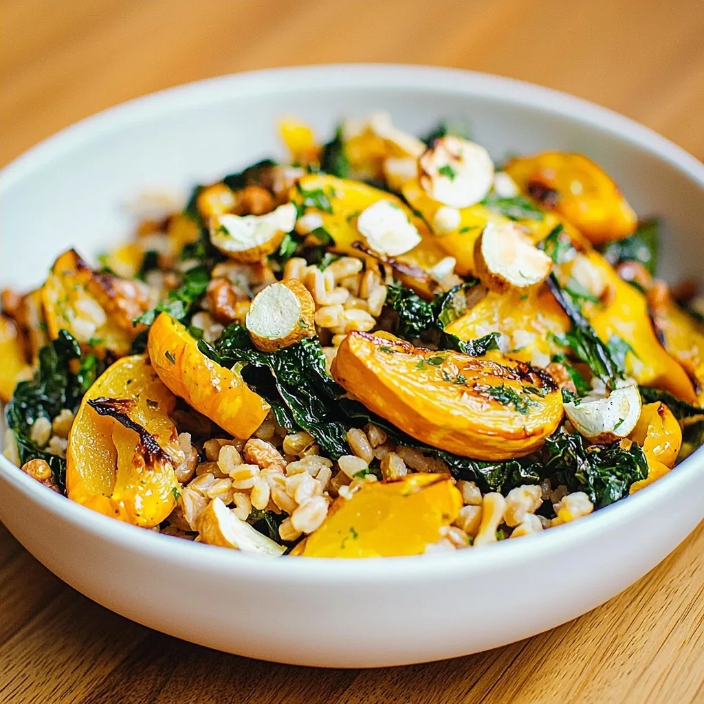 Roasted Delicata Squash And Farro Salad