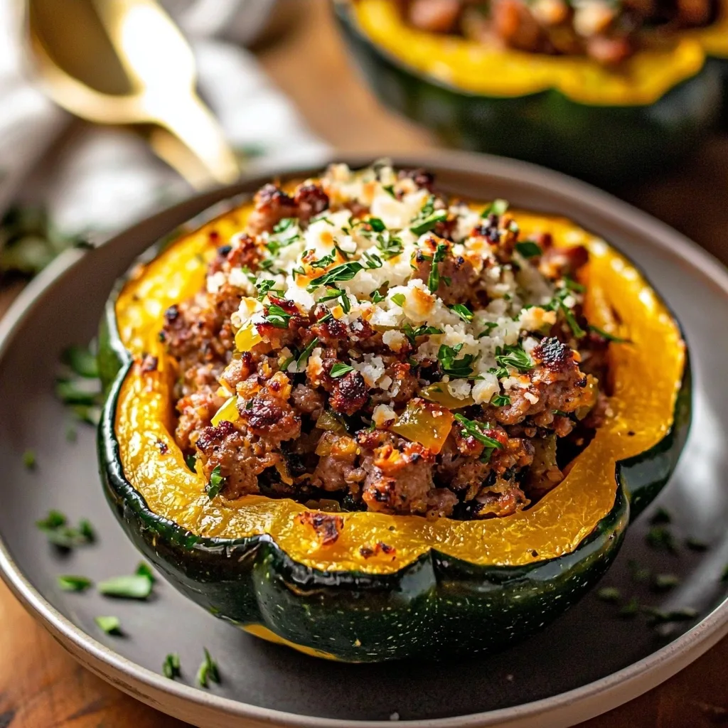 Sausage Stuffed Acorn Squash