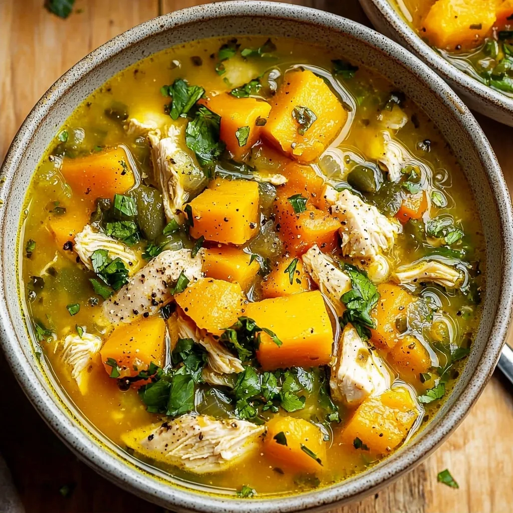 Butternut Squash Green Chile Chicken Soup