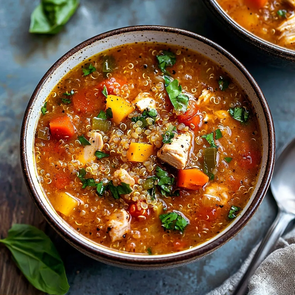 Crockpot Italian Chicken Quinoa and Vegetable Soup