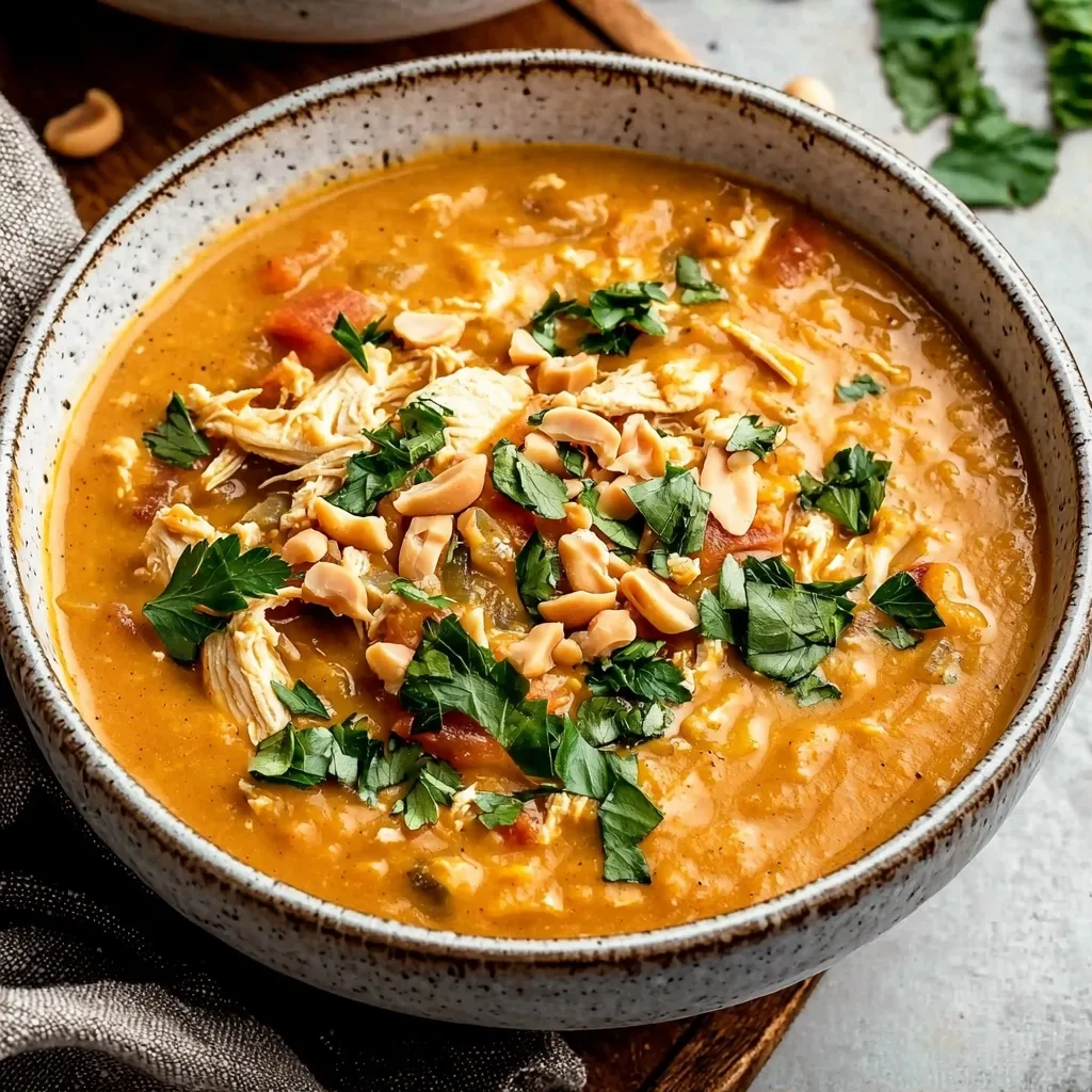 Slow Cooker Pumpkin Peanut Butter Chicken Soup