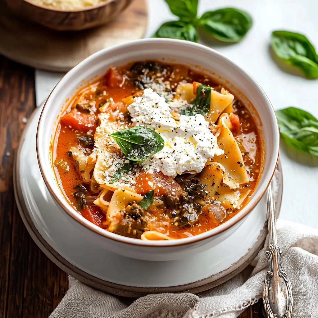 Vegetarian Lasagna Soup