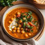 Smoky Mediterranean Chickpea Soup with Roasted Red Peppers
