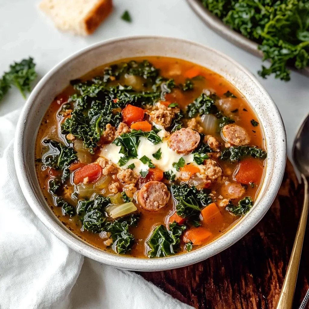 Turkey Sausage and Kale Soup