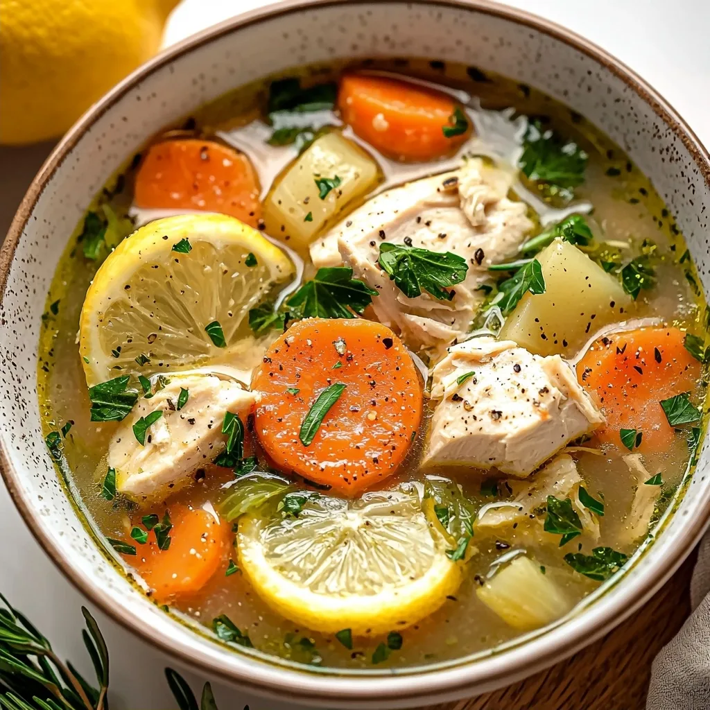 30 Minute Low Carb Lemon Chicken Soup
