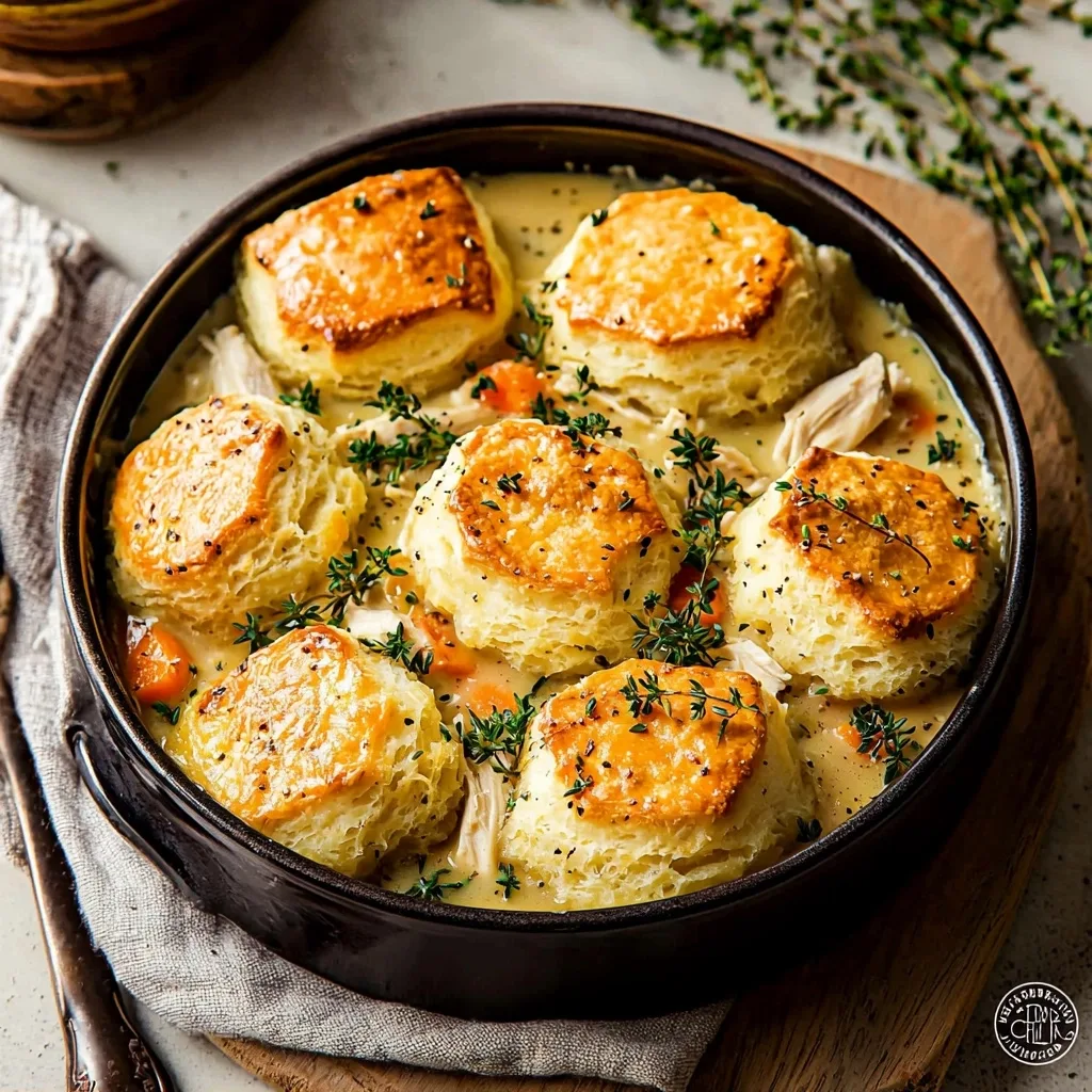 Chicken Pot Pie Recipe with Biscuits
