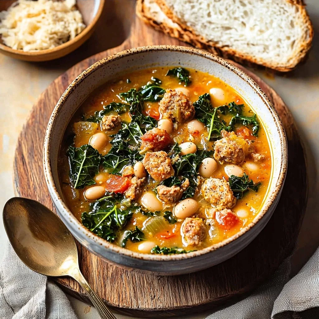 Tuscan White Bean Sausage and Kale Soup