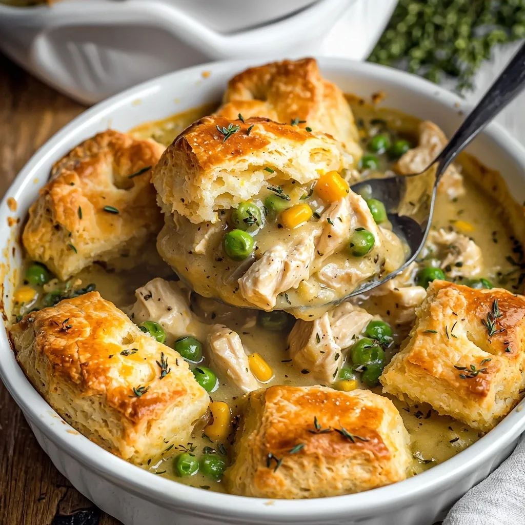 Chicken Pot Pie with Biscuit Crust