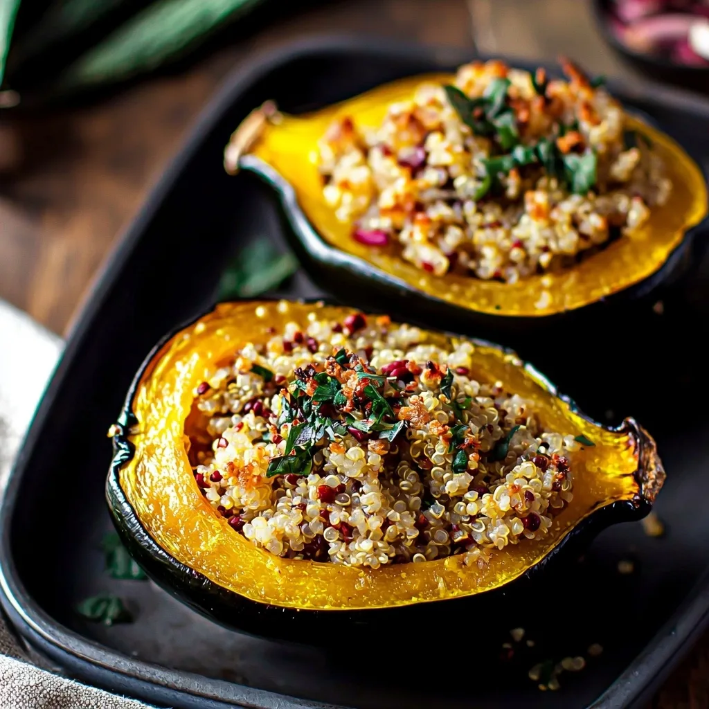 Stuffed Air Fryer Acorn Squash with Quinoa