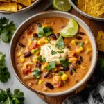 Creamy Taco Soup with Cilantro and Lime Crema