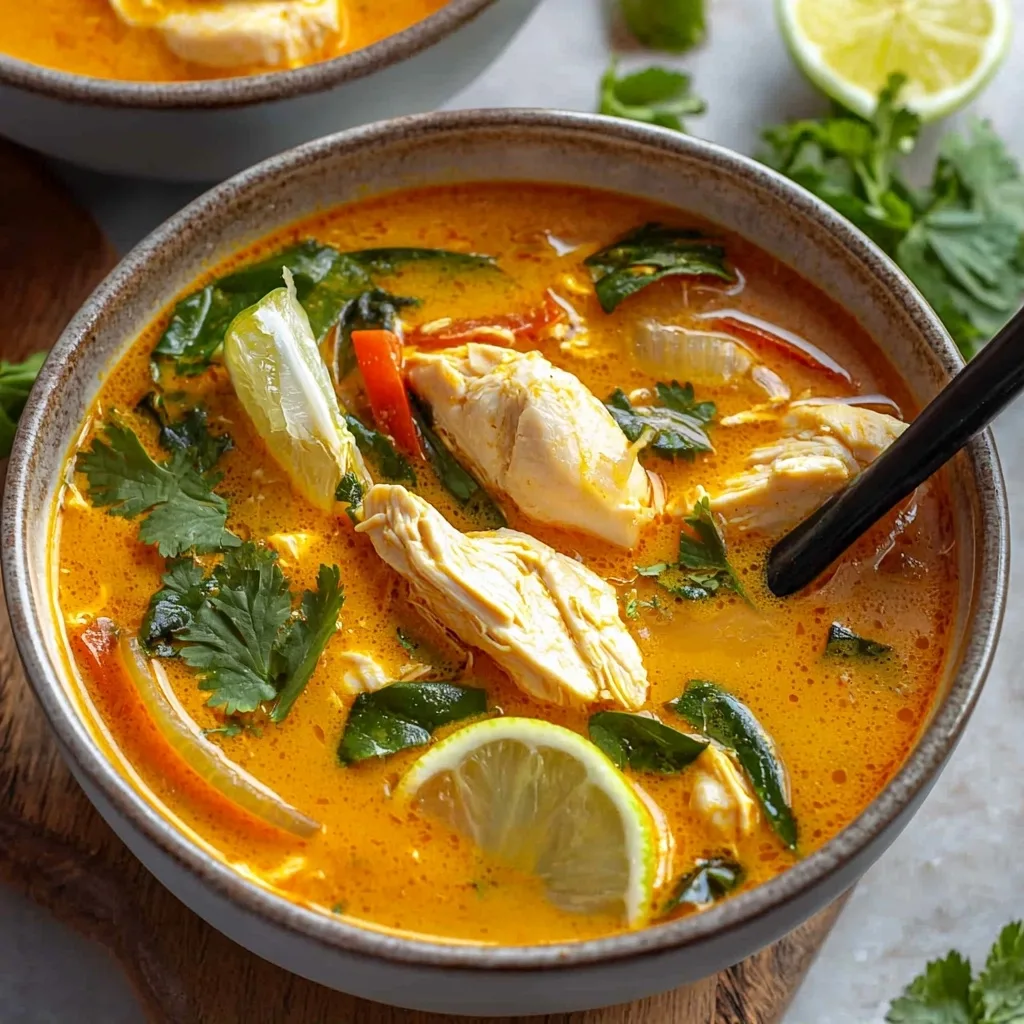 Thai Coconut Curry Chicken Soup