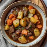 Homemade Beef Stew with Potatoes and Carrots, One Pot