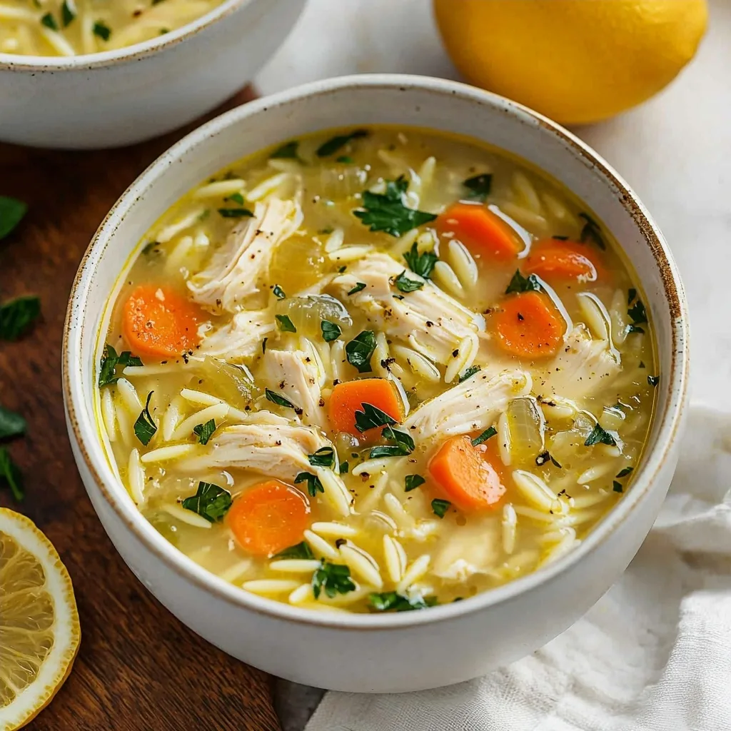 Easy Gluten-Free Lemon Chicken Orzo Soup