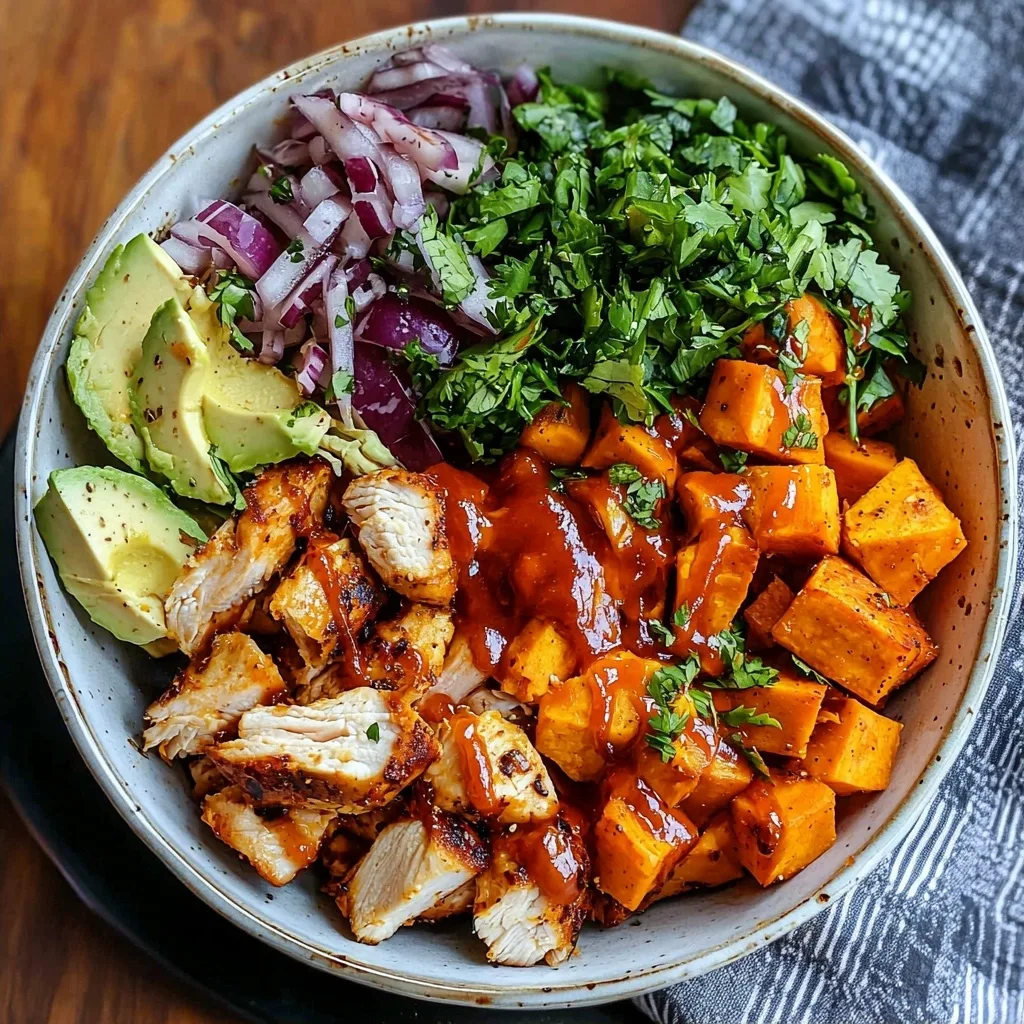 The Best BBQ Chicken Sweet Potato Bowl