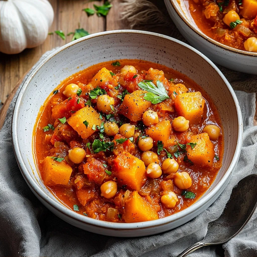 Moroccan Pumpkin Stew with Chickpeas