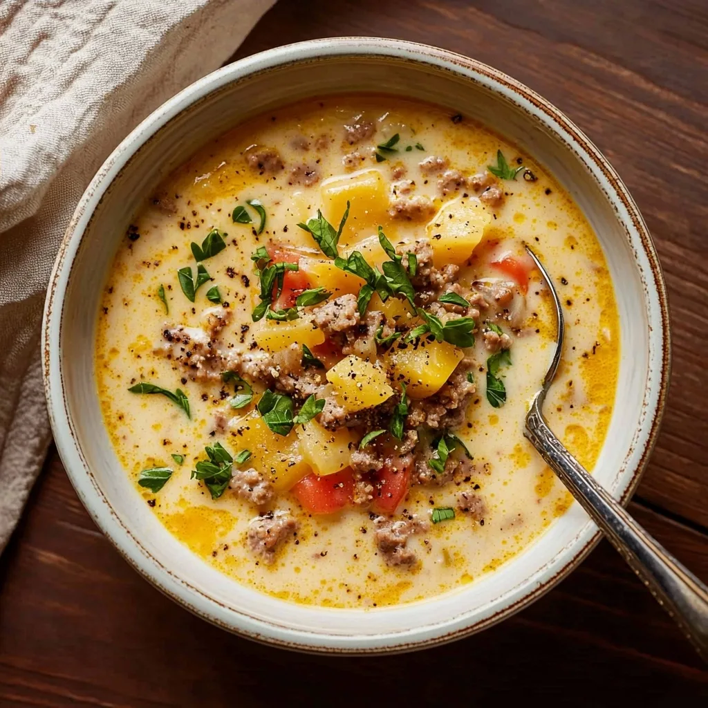 Classic Cheeseburger Soup